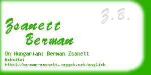 zsanett berman business card